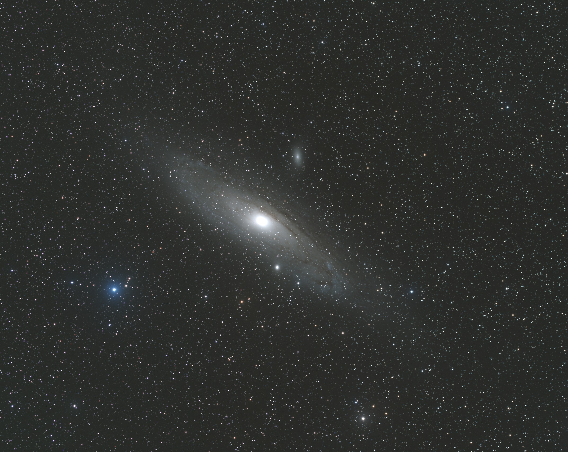 Andromeda Galaxy, a stacked picture after some hours of observation with a Sky Tracker and Full frame Canon Camera